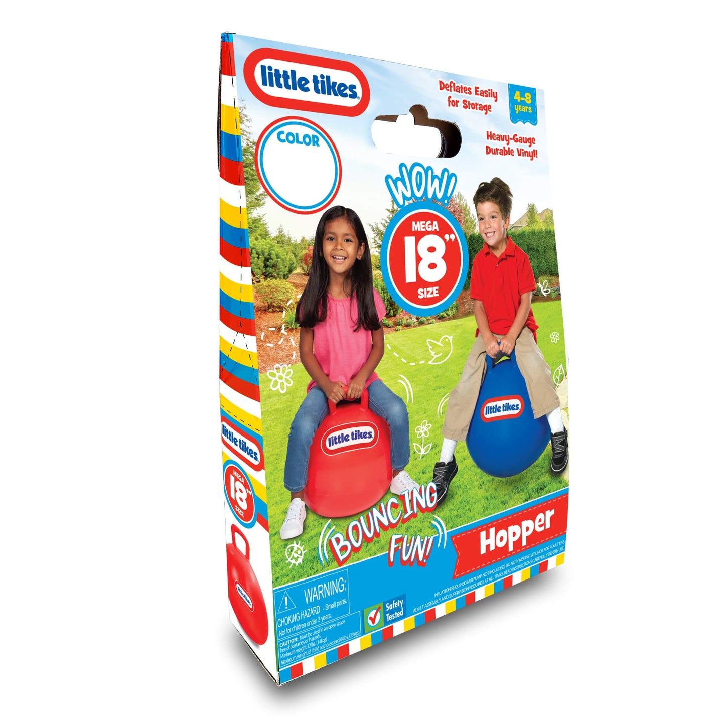 Little Tikes Bouncing Fun! Red Hopper 9301A - Mega 18" Inflatable Heavy Gauge Durable Vinyl Ball - Deflates Easily for Storage - Exercise Learning Fun? YES - Use that Energy! for Kids Ages 4-8