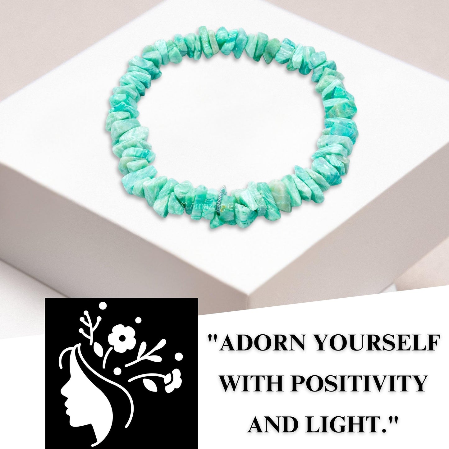 Amazing Gemstone Chips Bracelet (Amazonite)