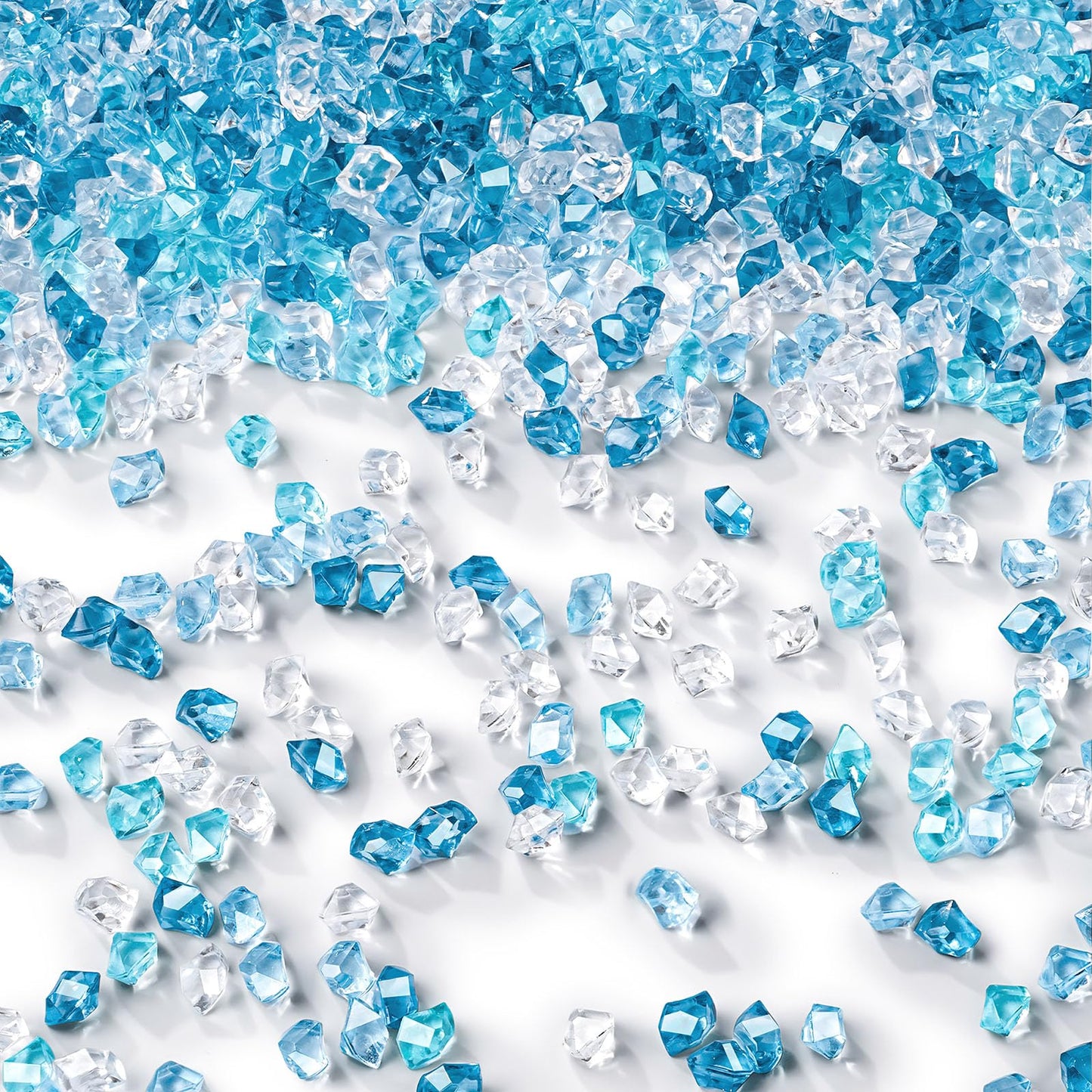 DomeStar 4200PCS Fake Ice Rocks, Mini Fake Clear and Blue Acrylic Crushed Ice Rocks for DIY Craft Wedding Vase Fillers（0.33" x 0.23"）