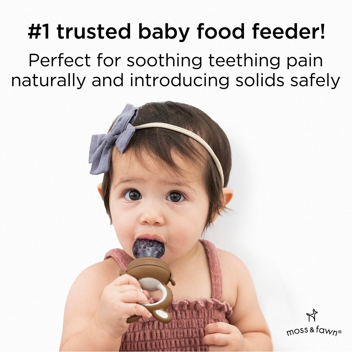 Moss and Fawn Baby's First Bites Bundle - Silicone Frozen Breast Milk Popsicle Kit with Forage Feeder & Teething Popsicle Ice Cube Tray - BPA, PVC, & Lead-Free - Foliage