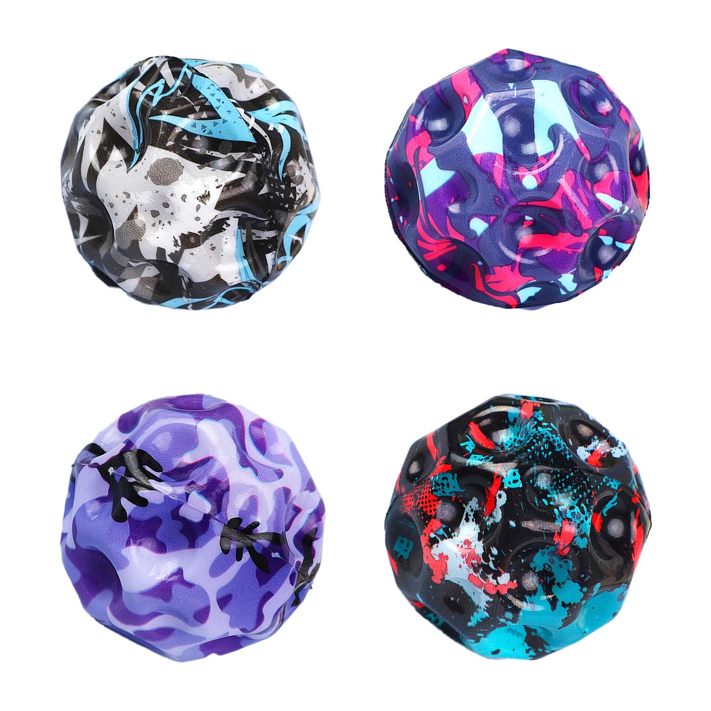 Tendry Extreme Super High Bouncing Ball Moon Shape for Kids of All Ages, Improve Hand-Eye Coordination, Easy to Grip and Catch by Athletes as a Sport Training Balls (4 Pcs)