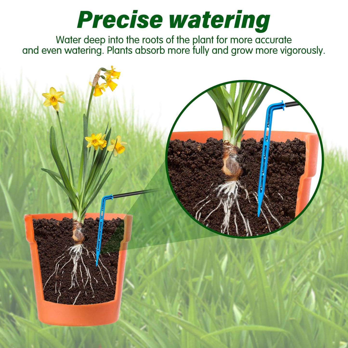 AnseTo Solar Irrigation System 10W for Automatic Plants Watering, Summer Garden Drip Irrigation Kit for Solar Garden Drip Irrigation System,Supported Irrigation System Kit for Plant Bed,Green House