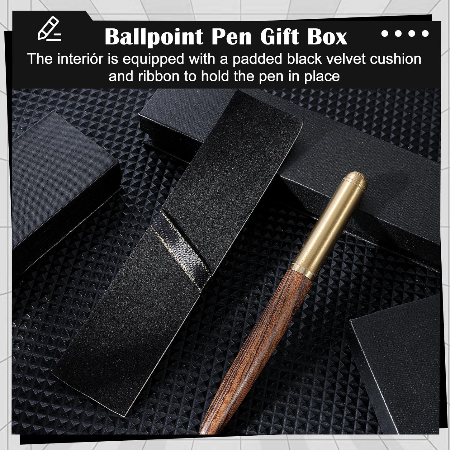 18 Pcs Pen Gift Boxes Empty Black Ballpoint Pens Gift Box with Cushion Pen Jewelry Display Box Empty Present Collection Cases for Birthday Souvenir Business Gifting Office Supplies