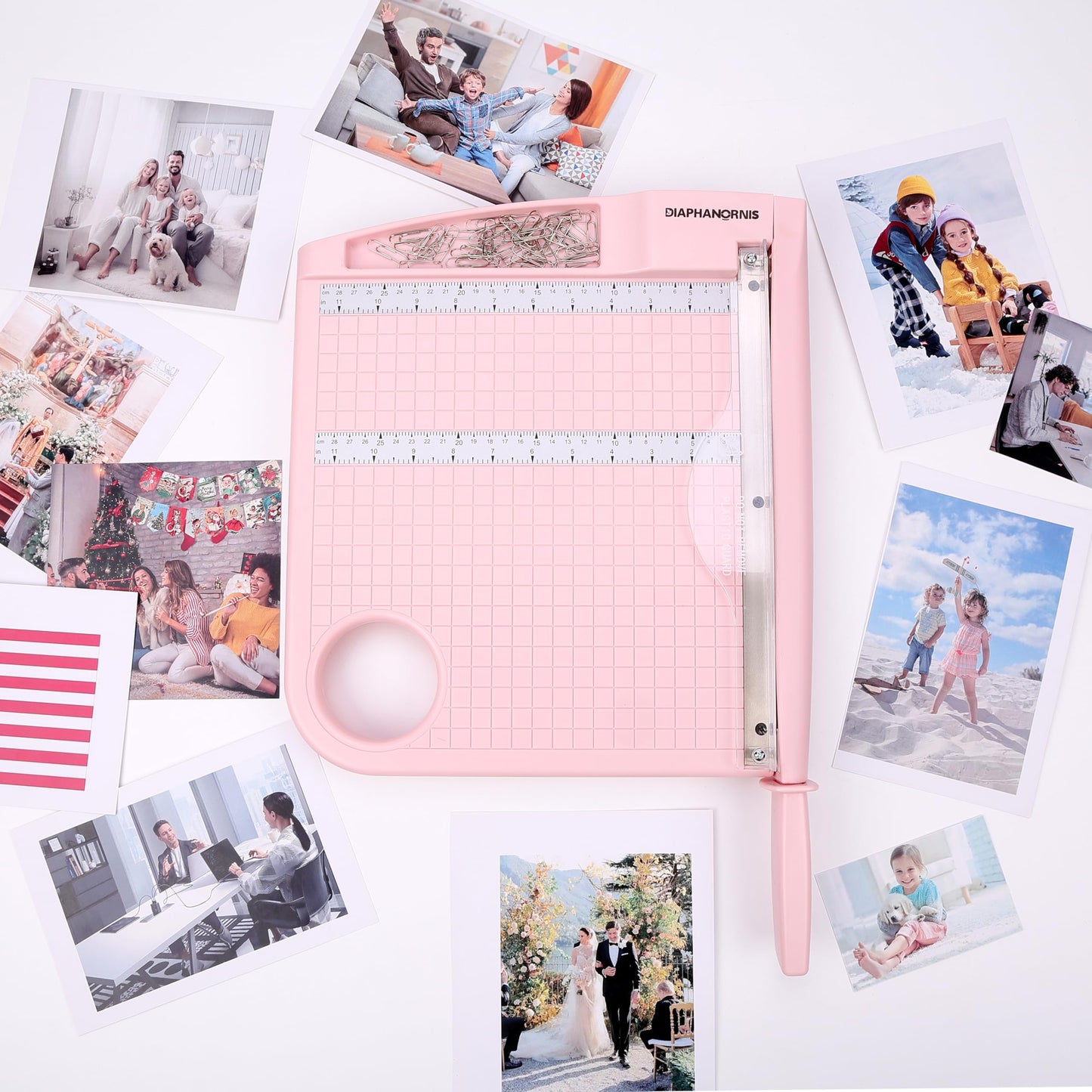 12" Paper Cutter, Precision Cut with Safety Protection and Blade Lock, 12 Sheet Capacity, Great for Cardstock, Cardboard, Photo, Vinyl, Crafts, Scrapbook (Pink)