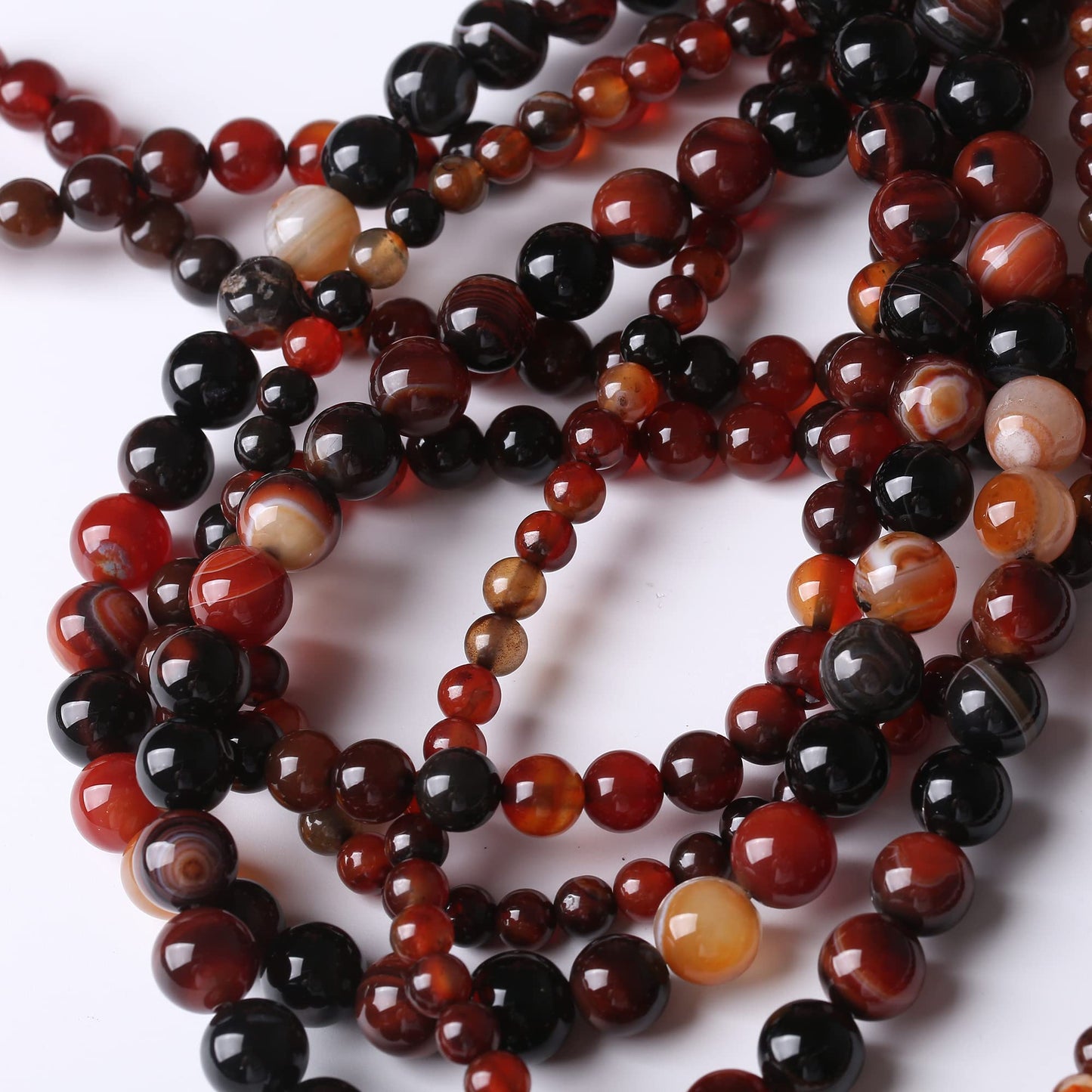 10MM Red Persian Agate Round Loose Beads Natural Gem Beads Crystal Energy Stone Beads for Jewelry Making DIY Bracelet Necklace