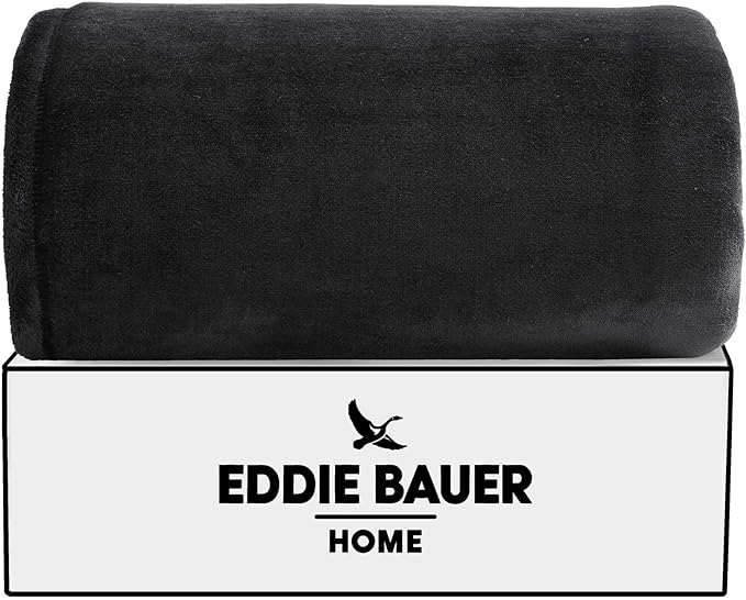 Eddie Bauer - King Blanket, Ultra Soft & Warm Plush Bedding, Bedding Set for The Colder Seasons (Black, King)