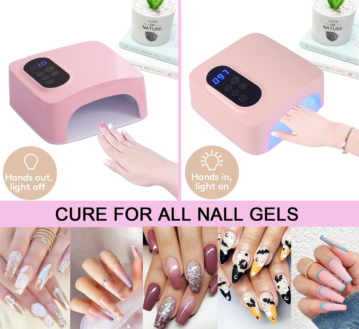 UV Foot Lamp, 78W Rechargeable UV Lamp for Feet, LED Nail Dryer with Hidden Telescopic Bracket, Cordless Nail Gel Polish Curing Floor Light for Nails and Toenail