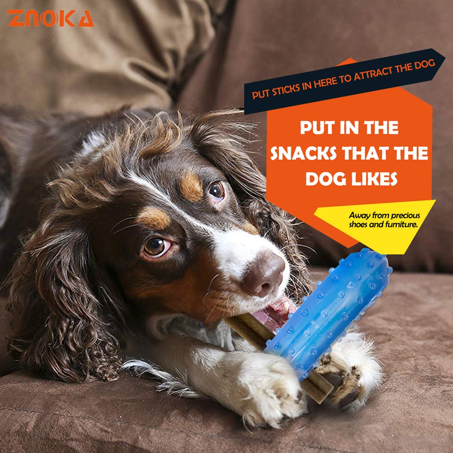 ZNOKA Pet Products Arctic Freeze Fetch Food Cooling Teether Chew Toy (2PCS)