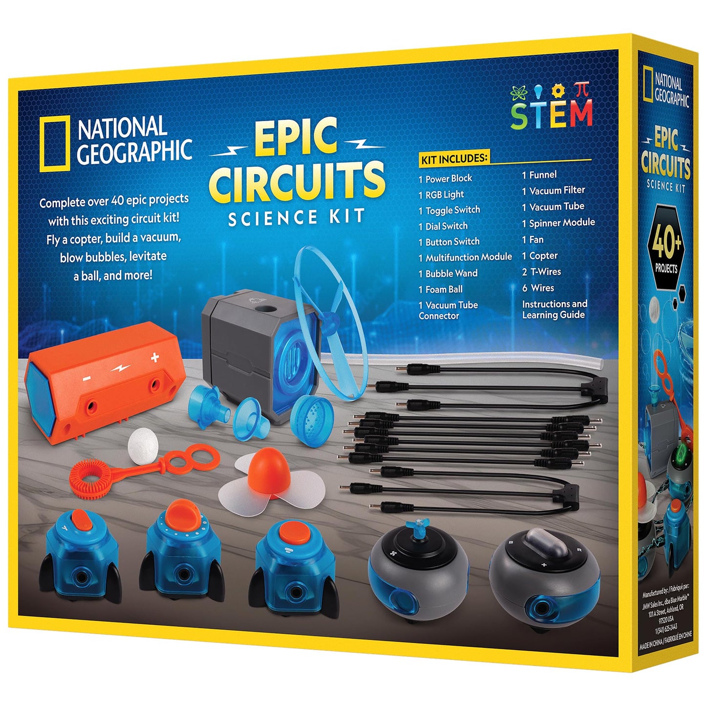NATIONAL GEOGRAPHIC Circuit Maker Electronics Science Kit – 40+ Hands-On STEM Projects for Kids, Build Real Electrical Circuits, Educational STEM Activity for Learning Electricity & Engineering Skills