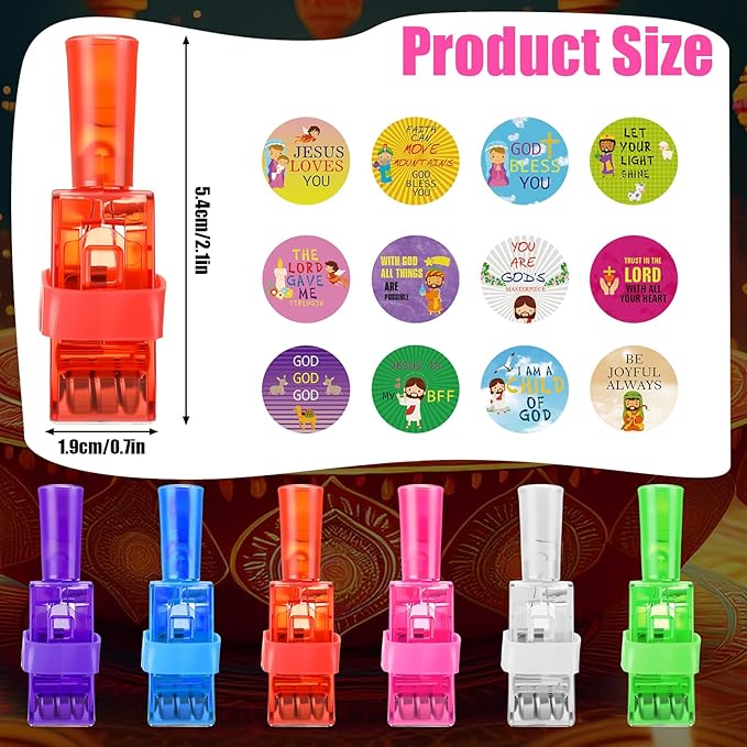 Tuanse 60 Pcs Easter Christian Finger Lights Gifts Bulk Church Religious Jesus Party Favors Bible Jesus Finger Lights Glow in the Dark Flashlight for Christian Religious Church Party Supplies