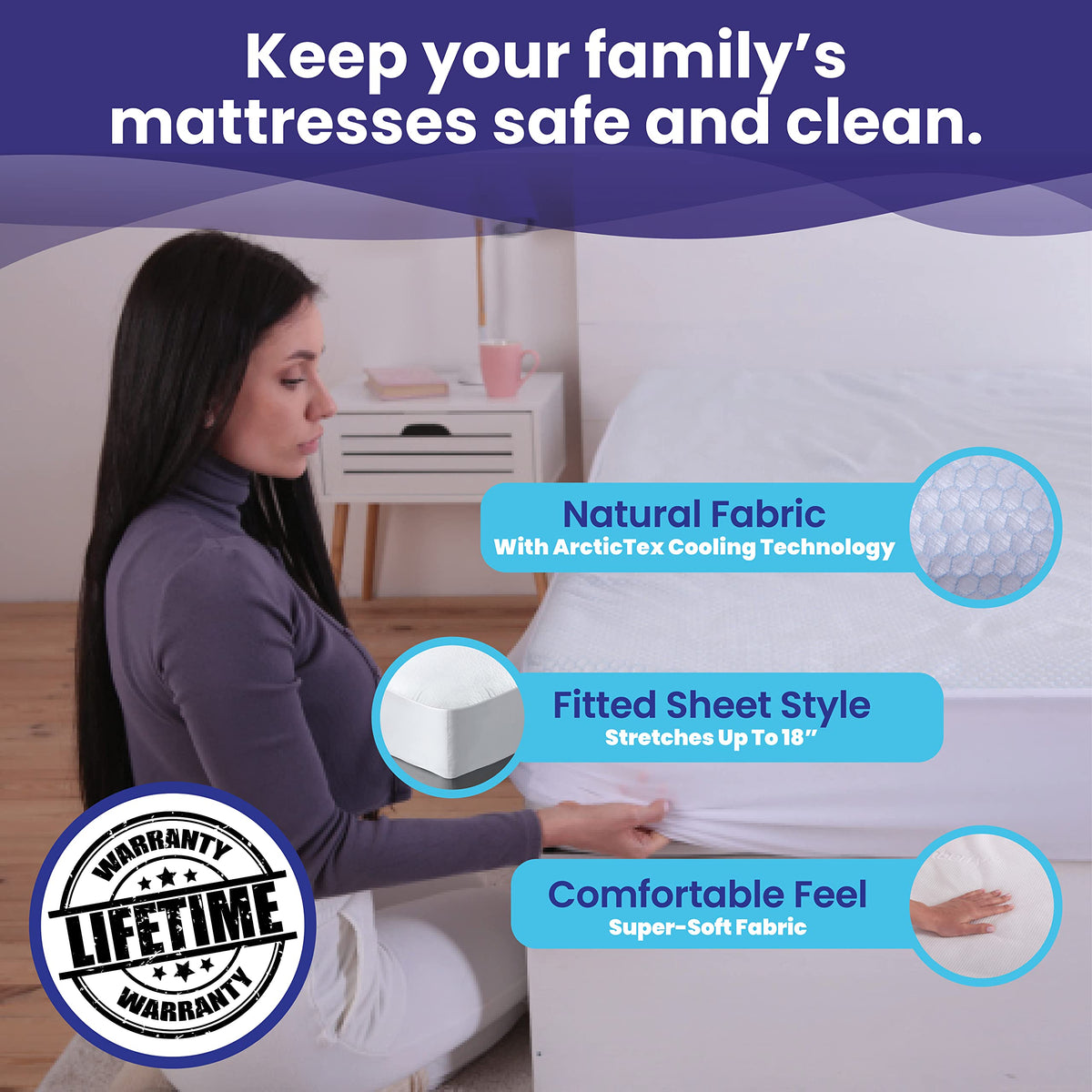 Cal King Size Waterproof Cooling Mattress Protector by Slumberfy