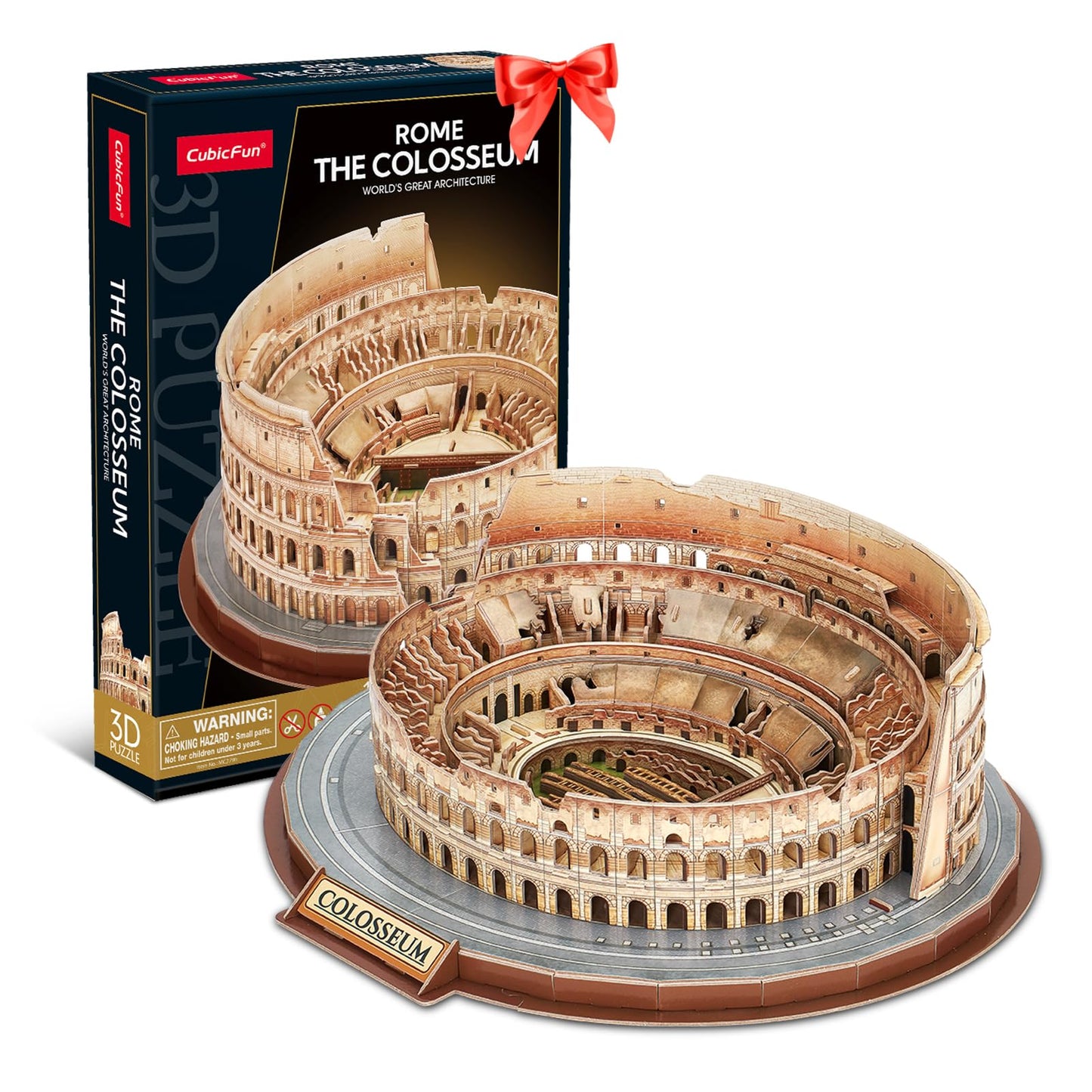 CubicFun 3D Puzzles for Adults Kids New Version Italy Rome Colosseum Jigsaw Puzzle DIY Building Model Kit Birthday Gift for Boys Girls Age 10+, 163 Pieces Easter Gift