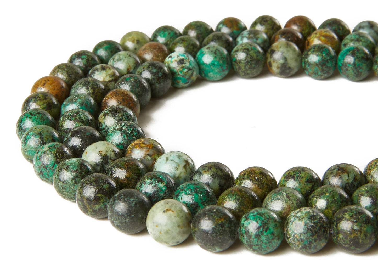 60pcs 6mm African Turquoise Beads Natural Gemstone Beads Round Loose Beads for Jewelry Making