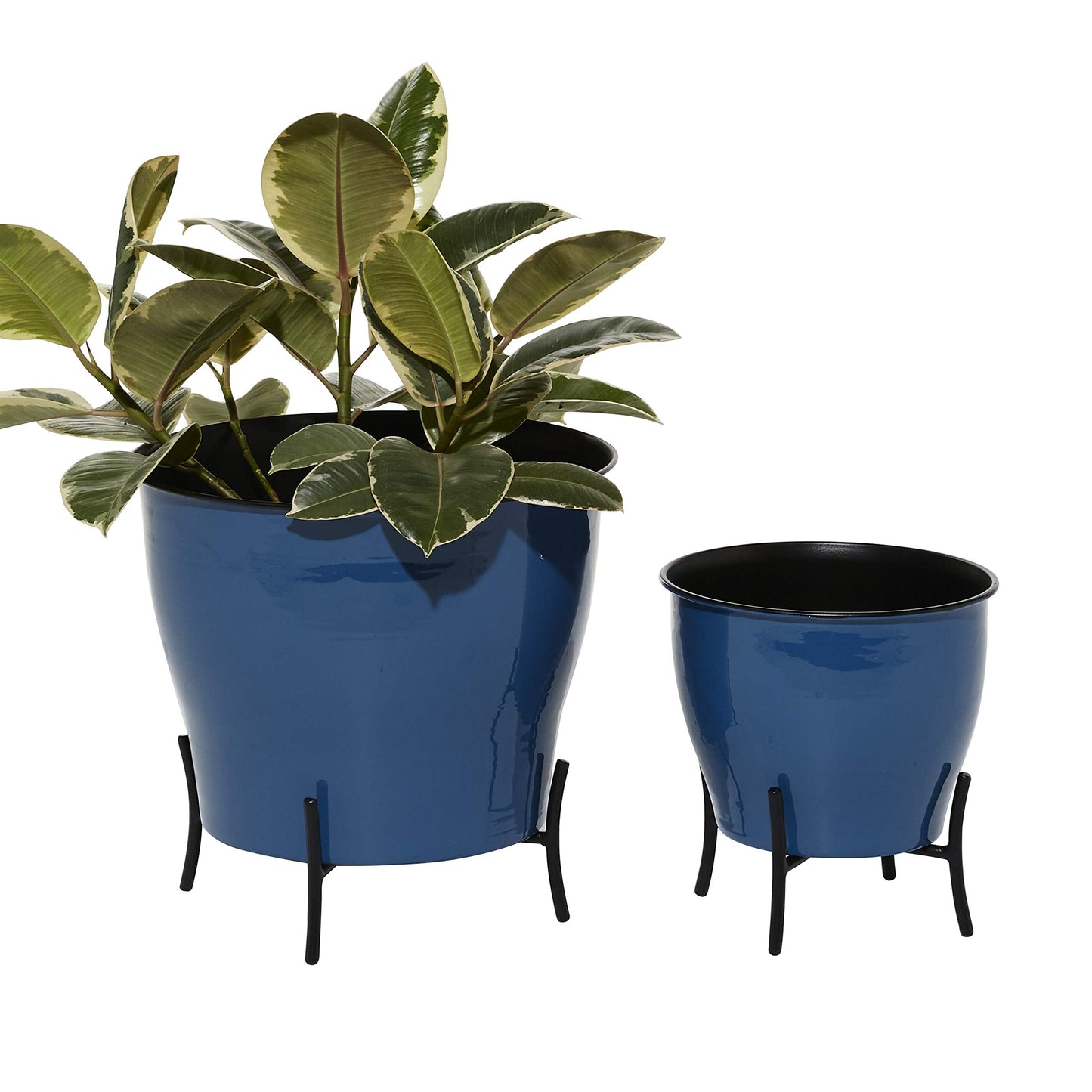 Deco 79 Metal Planter, Set of 2 9", 12"H, Blue