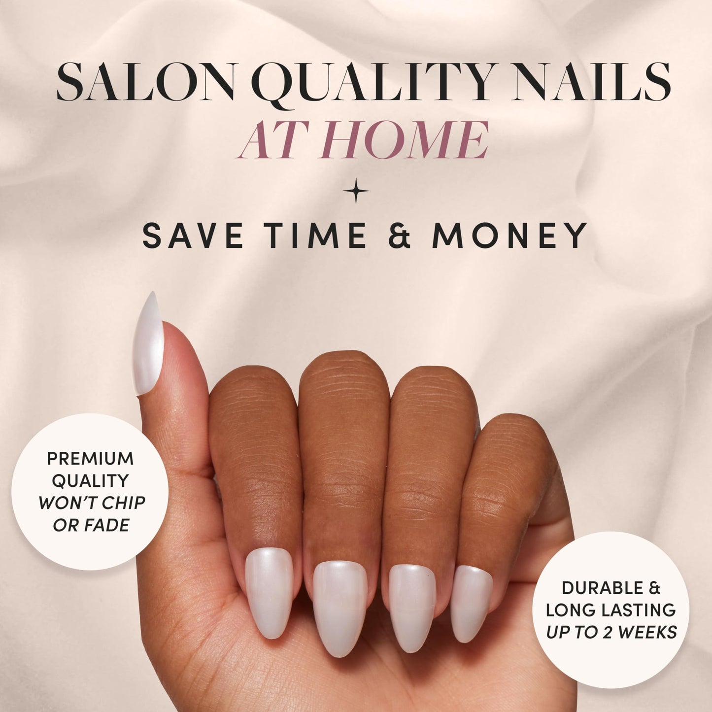 Glamnetic Press-On Nails Bundle - First Dance & Hailey | Short Almond Fake Nails with 3D Gemstones | Glazed Short Almond False Nails | Reusable, Salon-Quality Nail Kits