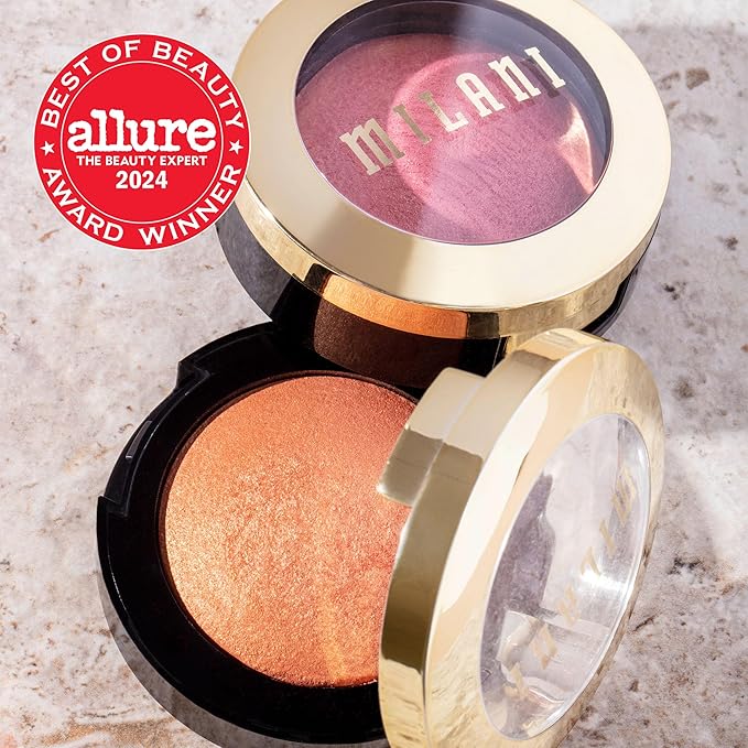 Milani Baked Blush, Powder Blush for Cheeks, Cruelty Free Makeup - Shape, Contour & Highlight Face for a Shimmery or Matte Finish -Bellissimo Bronze