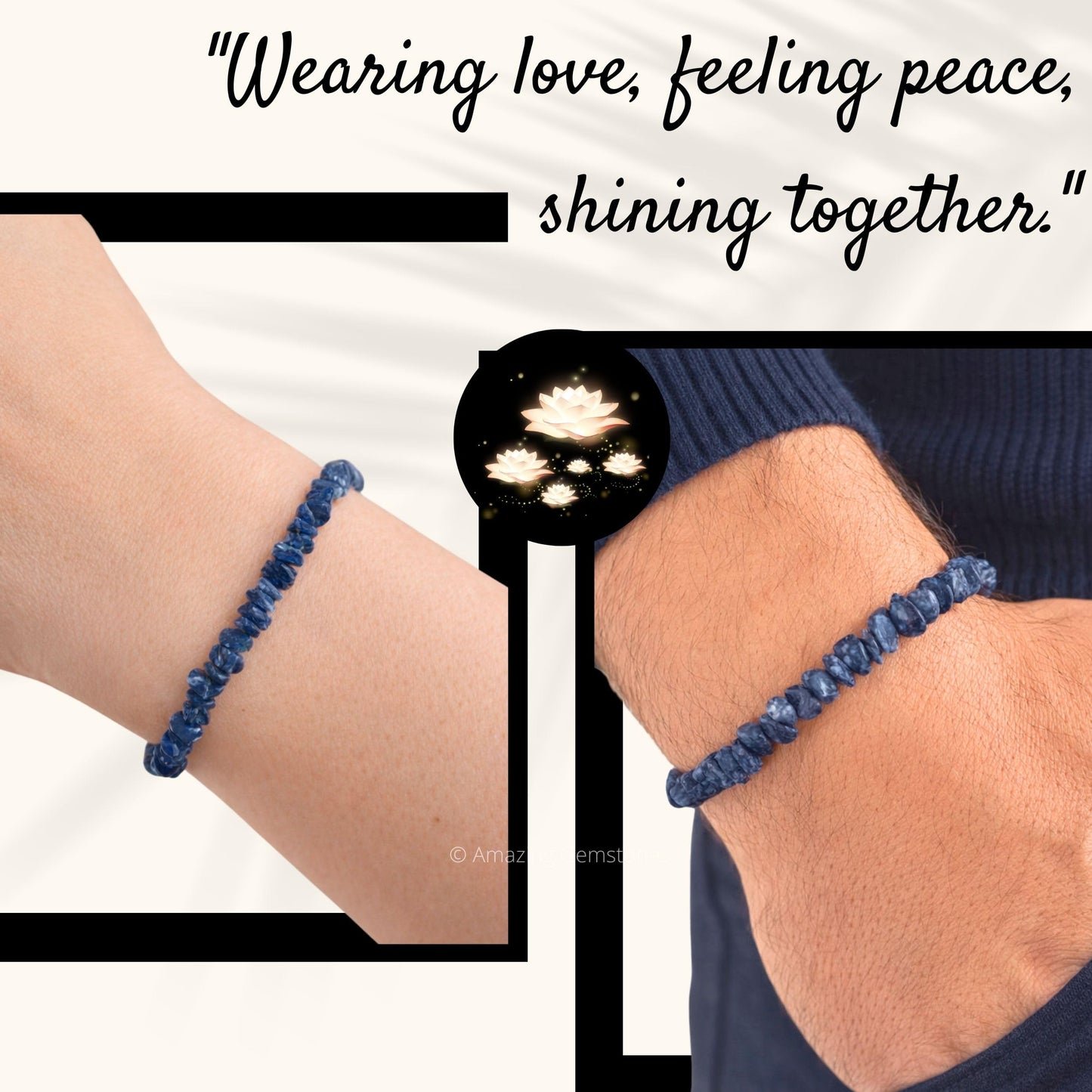 Amazing Gemstone Chips Bracelet (Iolite)