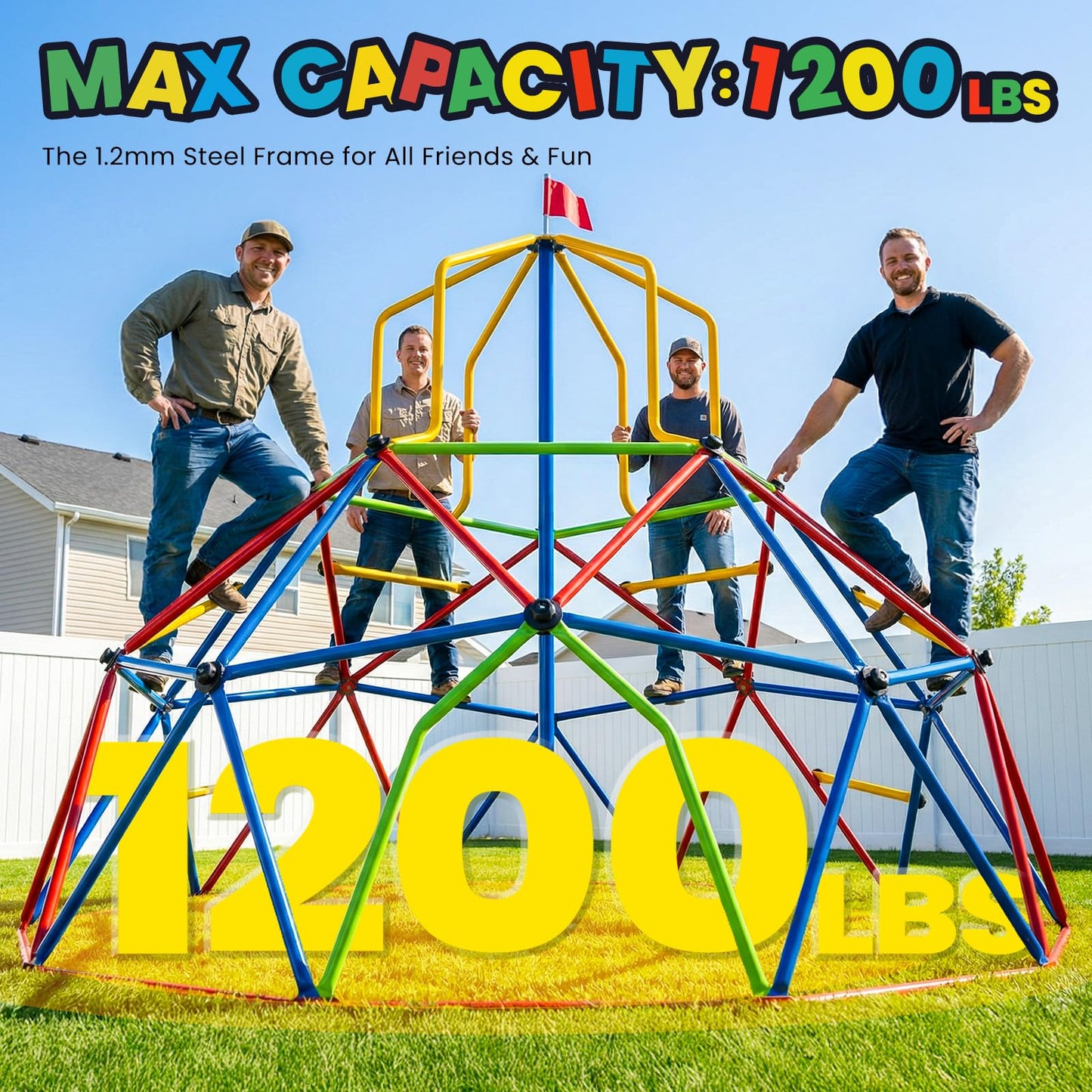 Zupapa 10FT Climbing Dome with Tower, Outdoor 10FT Geometric Dome Climber Tower for Kids 3-10 Supporting 1200 lbs, Easy Assembly Playground Jungle Gym Backyard Play Equipment