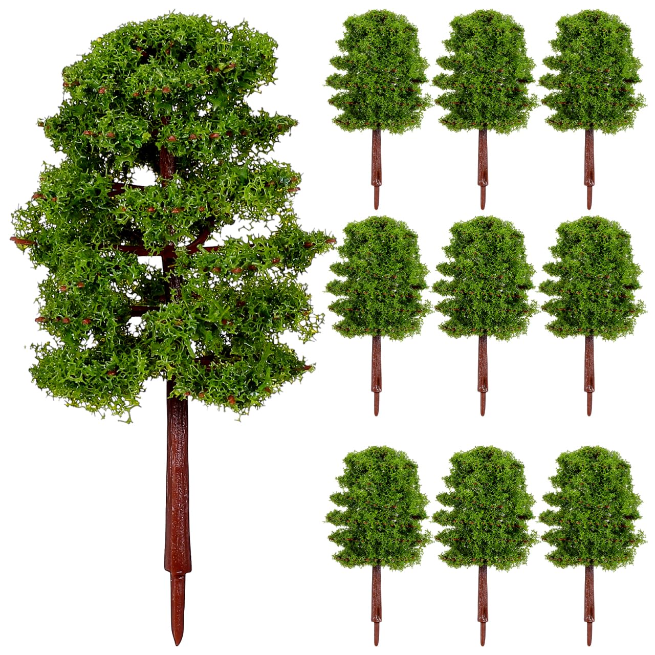 SHINEOFI 20Pcs Model Trees for Diorama, Miniature Plastic Trees for Crafts, Architecture Scenery, Train Railway Landscape, Mixed Green Fake Mini Figurines for Projects