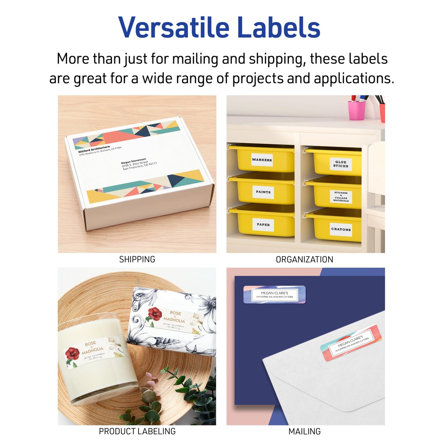 Avery Easy Peel Printable Address Labels with Sure Feed, 1" x 2-5/8" Customizable Stickers, White, 1,500 Blank Mailing Labels, Great for Mailing, Shipping, and More (2-Pack of 08160)