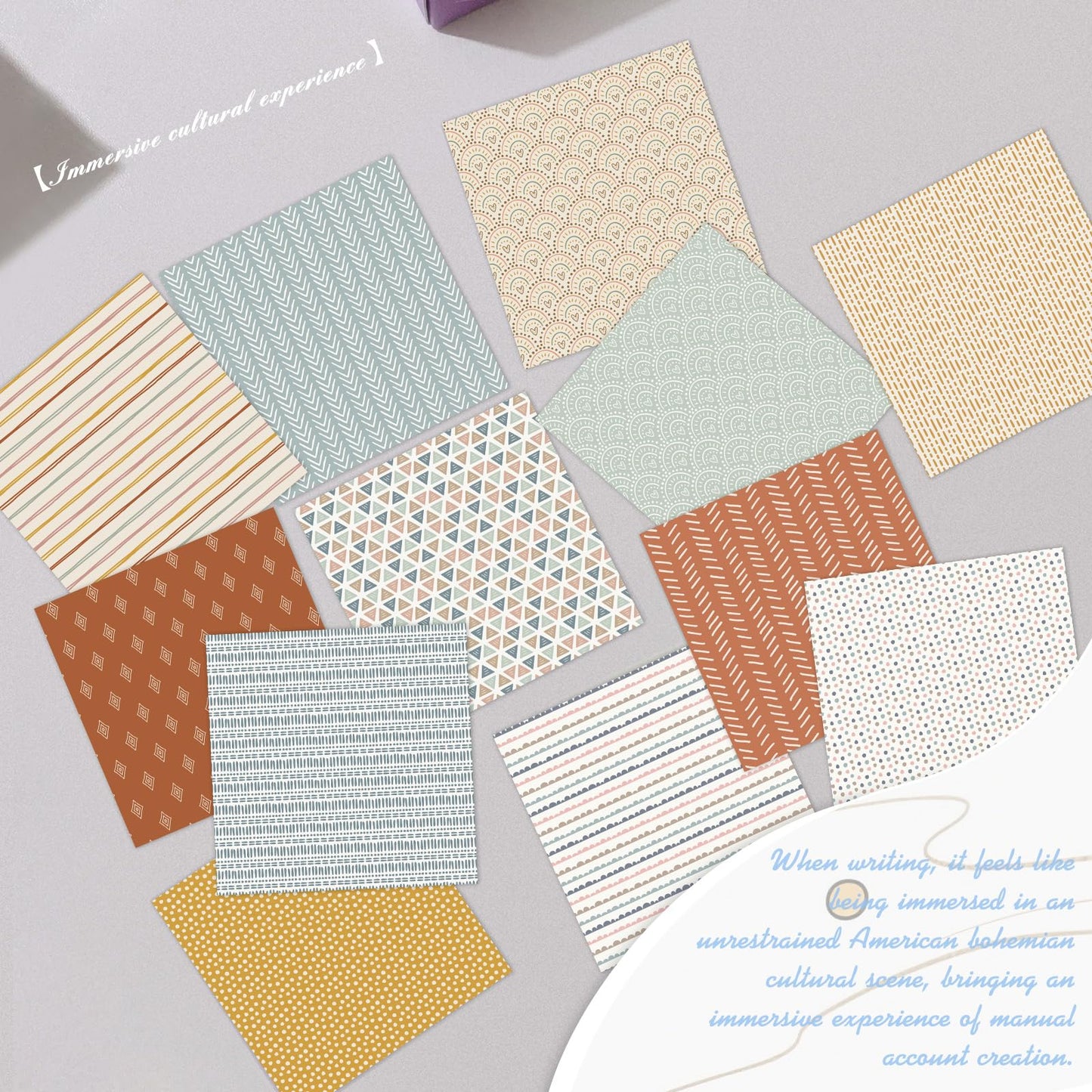 Honoson 30 Sheets Scrapbook Paper Supplies Junk Journal 12x12 Scrapbooking Supplies Boho Floral, Decoupage Paper Scrap Book Decorative First Day of Art School Back to School Craft 160 GSM(Boho)