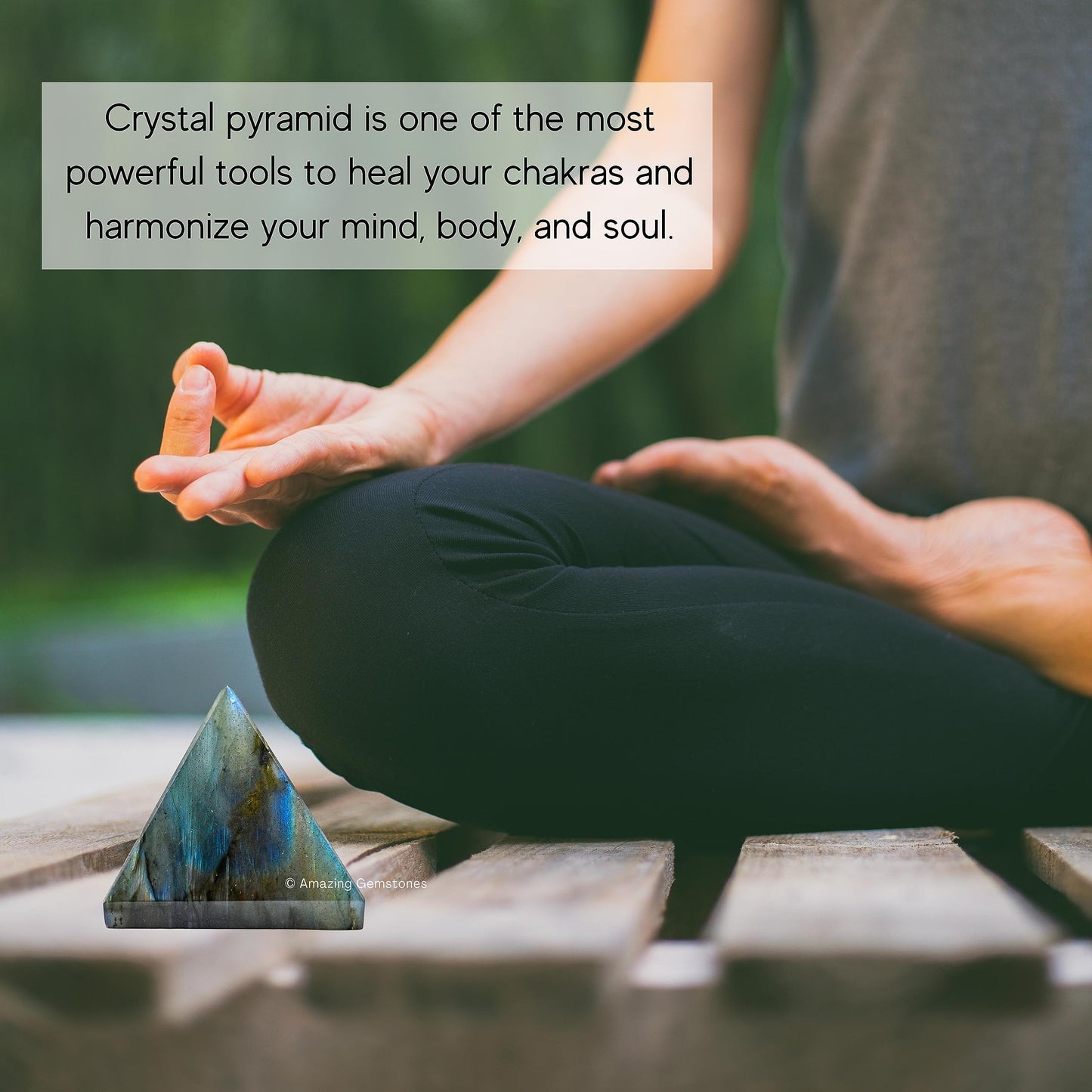 Amazing Gemstone Labradorite Pyramid Crystal Healing Stones - 1.5" Great Pyramid Figurine of Natural Stone Pyramid for Meditation, Reiki, Chakra Balancing and Crystal Pyramids Grid