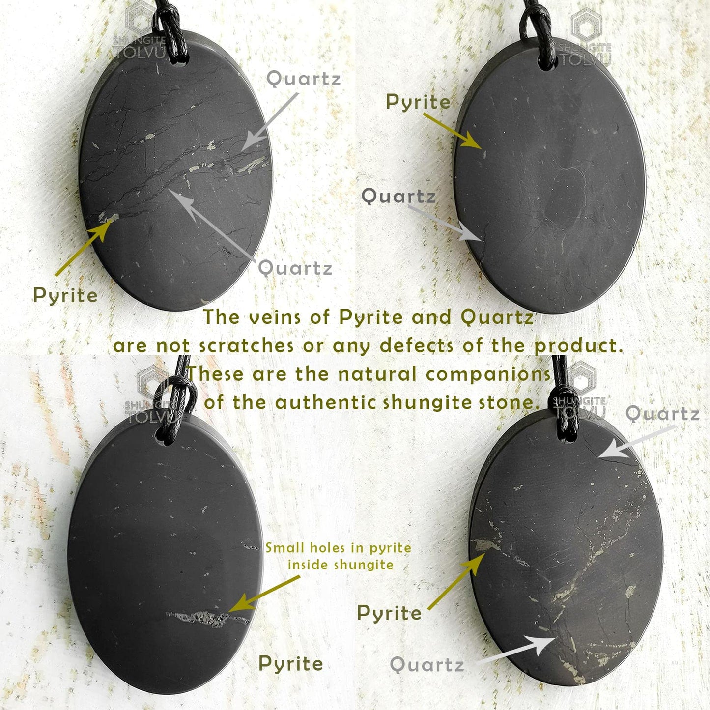 Shungite mineral Pendant "Goodness" - Authentic Russian Shungite black mineral necklace - Handmade - Tolvu