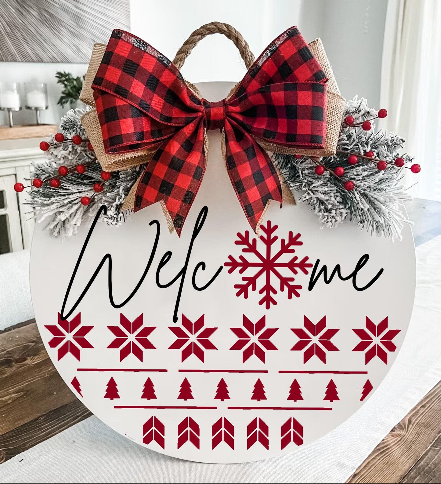 Christmas Stencils for Painting on Wood 12” Large Christmas Doormat Stencils Reusable Holiday Stencil for Crafts Door Mats Canvas Window Decor