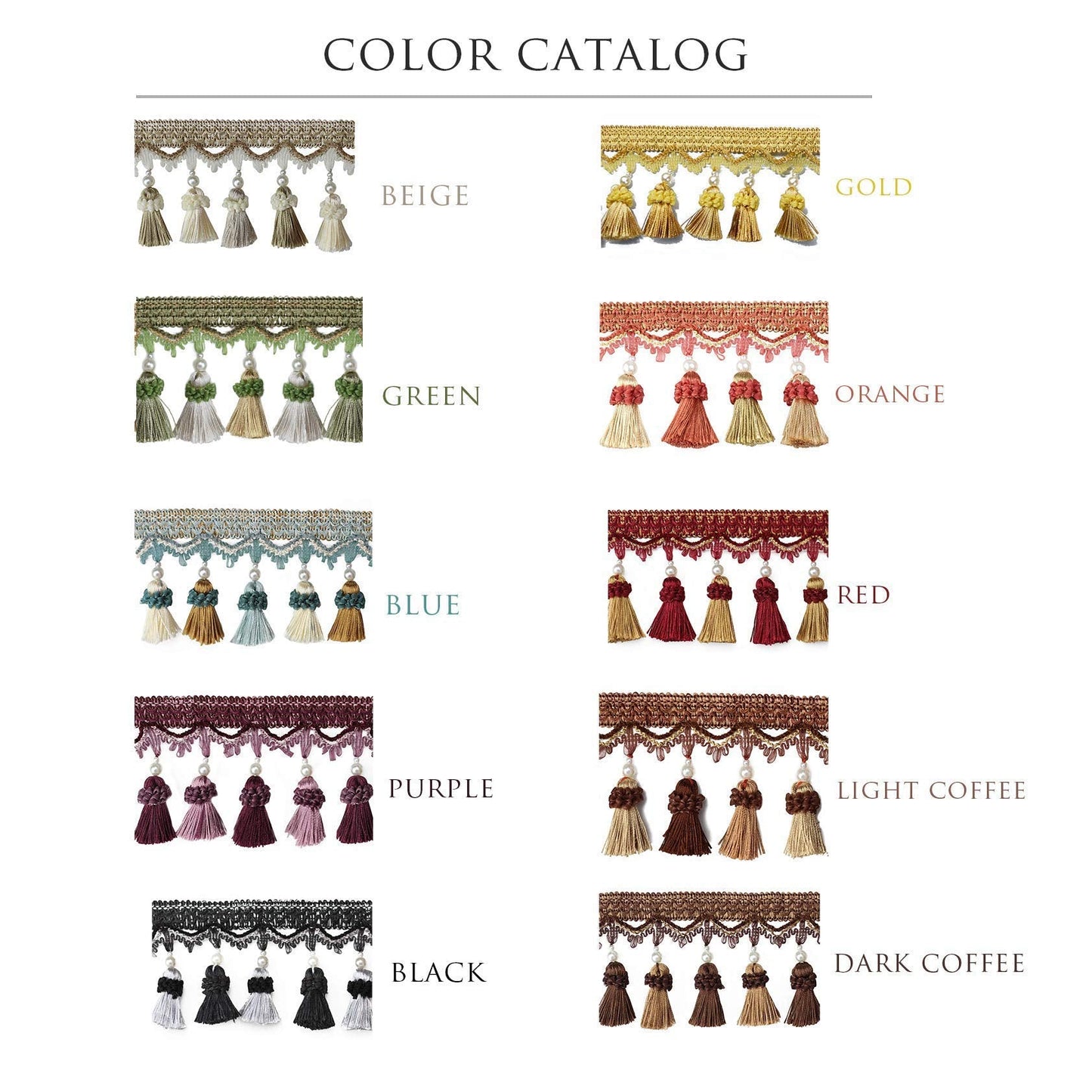 BEL AVENIR Tassel Fringe Trim 6.5 Yard x 3.15 Inches Luxury Beaded Tassel Fringing Trimmings (Dark Coffee)