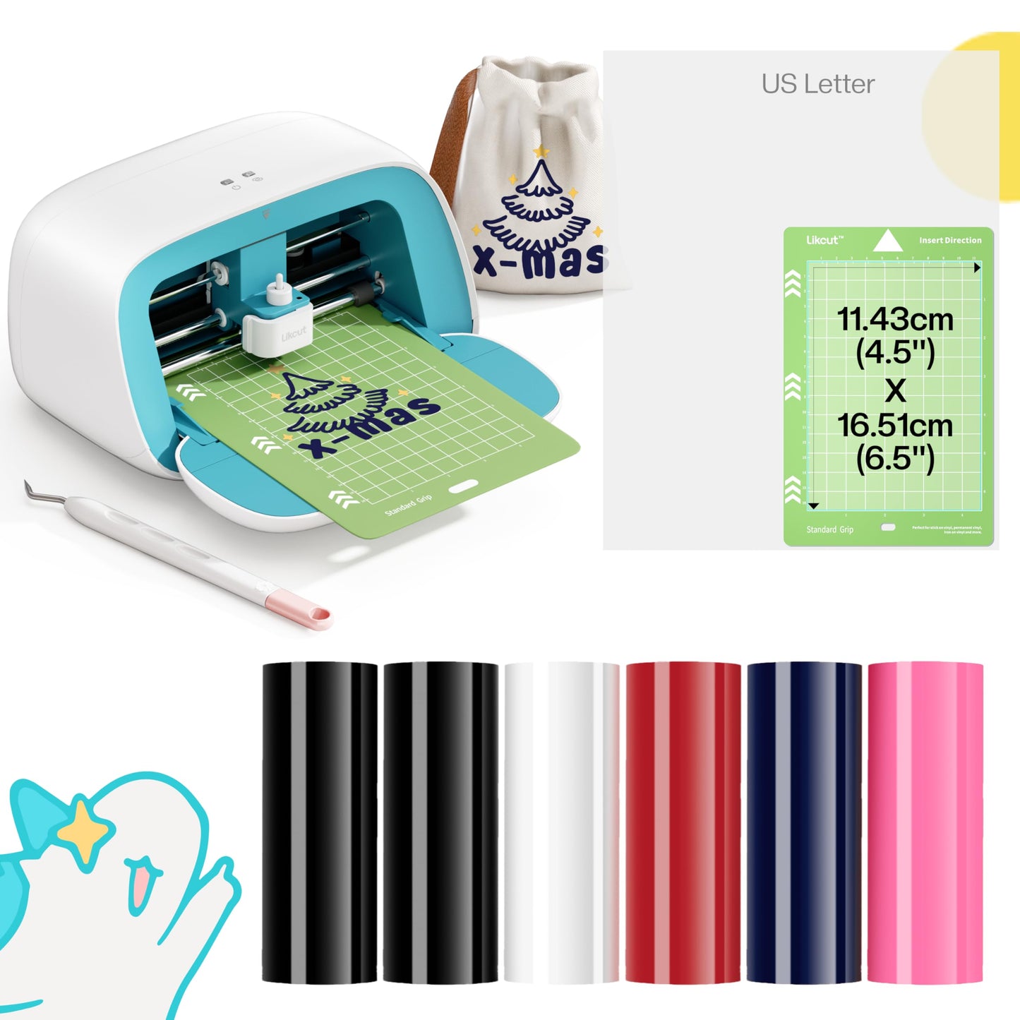 Likcut Vinyl Cutter Machine - Heat Transfer Creator Bundle with Carrying Case & Accessories