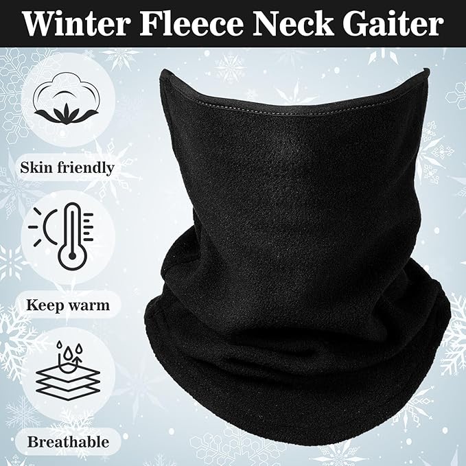 6 Pieces Winter Fleece Neck Gaiter Warmer Face Covering Windproof Half Balaclava Neck Scarf for Cold Weather Skiing