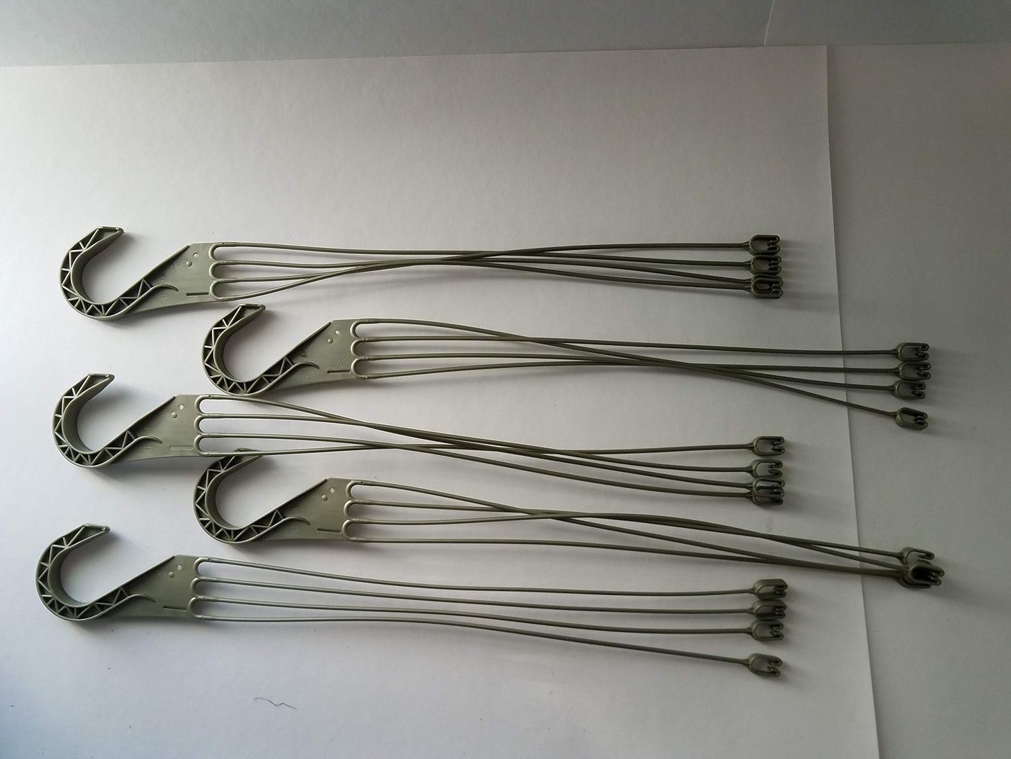 Replacement 4 Strand Plastic Hangers for 12" Hanging Baskets - Set of 5 (Olive Green)