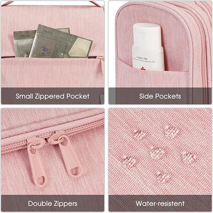 Narwey Hanging Toiletry Bag for Women Travel Makeup Bag Organizer Toiletries Bag for Cosmetics Essentials Accessories