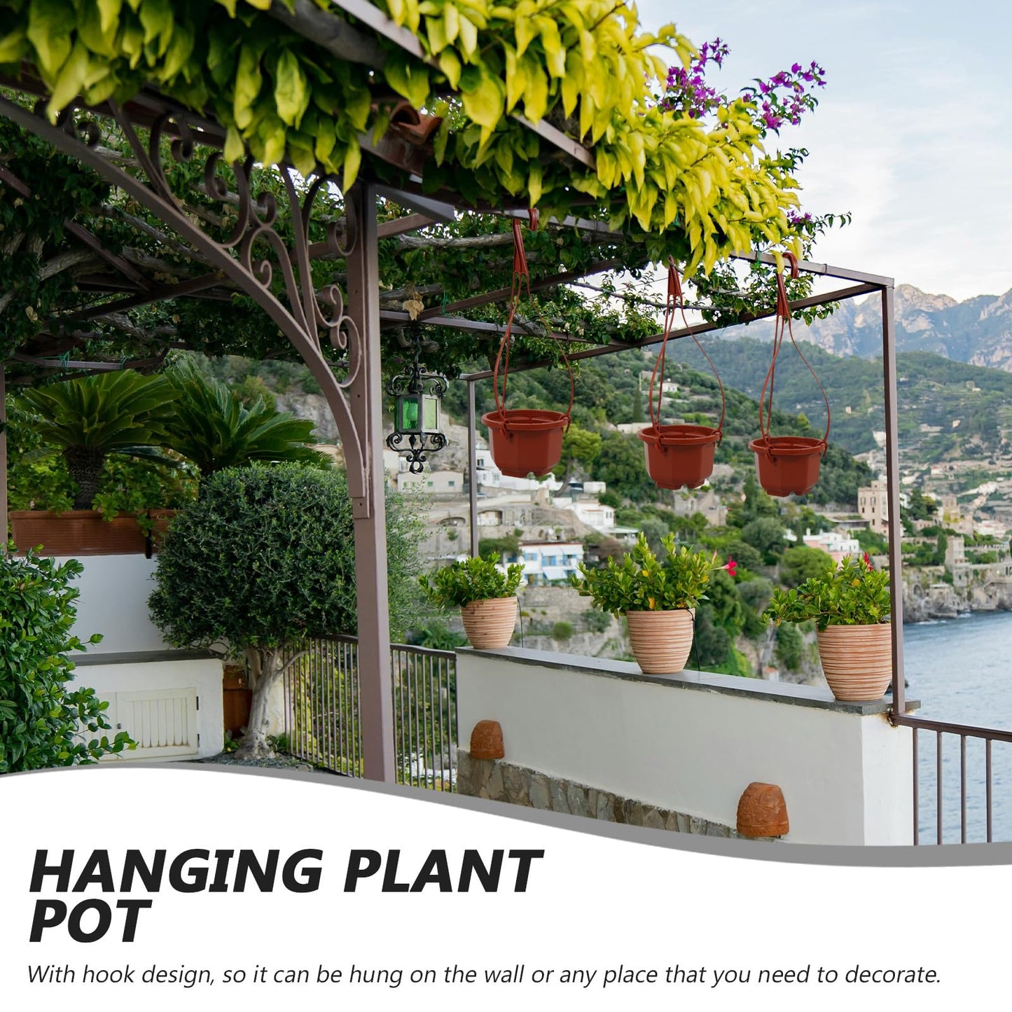 DOITOOL 10 Sets Chlorophytum Pot Hanging Planters Hanging Nursery Basket Pot Orchid Flowerpot Air Plants Holder Empty Baskets for Plants Plastic Window Cactus