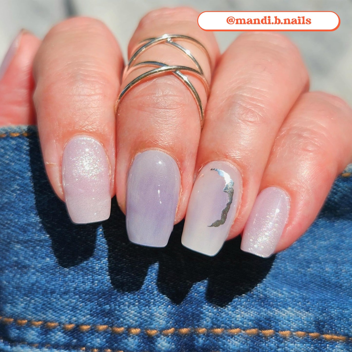 Heyhae Semi Cured Gel Nail Strips | No LED Lamp Needed | Glitter, Purple, Spring | Easy Apply & Remove, Salon Quality |Includes 28 Strips, 1 Prep Pads, Nail File & Wooden stick - Hey, 7 A.M. Tomorrow?
