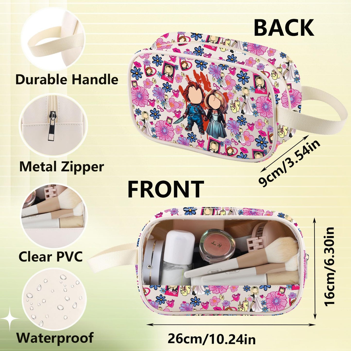 WZMPA Killer Doll Tote Bag Evil Doll Bride Fans Gift Horror Reusable Grocery Bag Murderous Toy Merchandise (Killer Doll CMB)