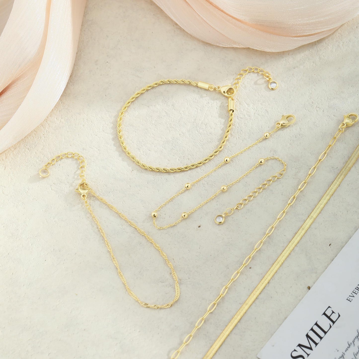 BERISO Gold Bracelets for Women, Elegant Adjustable 14K Gold Plated Bracelet for Women Dainty Gold Bracelet for Everyday Wear Gifts for Womens