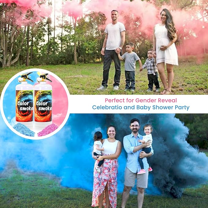 Gender Reveal Fire Extinguisher Large Gender Reveal Smoke 2 Pack Pink Powder for Gender Reveal Party Ideas 2 Pink Smoke for Gender Reveal Boy or Girl Fire Extinguishers Baby Gender Reveal