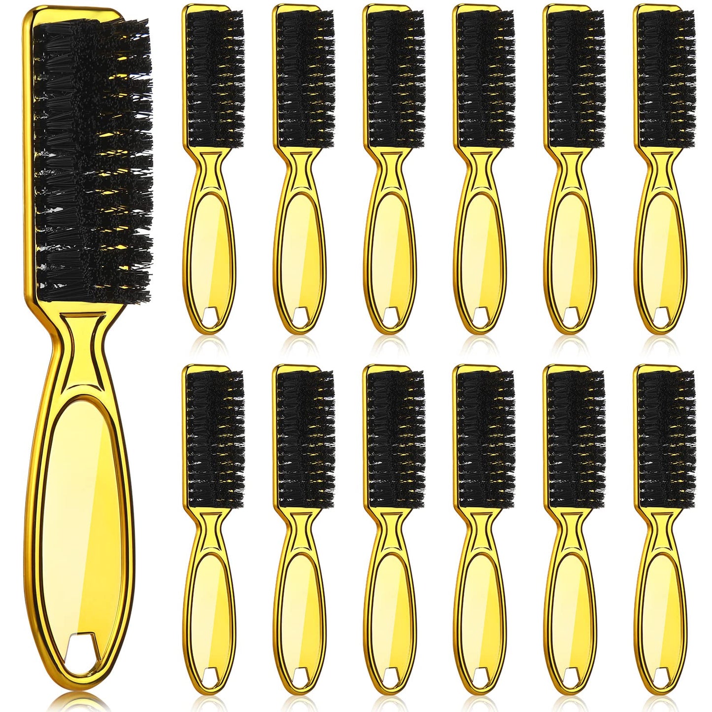 Patelai 12 Pcs Barber Clipper Brush Blade Trimmer Cleaning Brush for Fades Nail Neck Duster Manicure Salon(12,Gold)