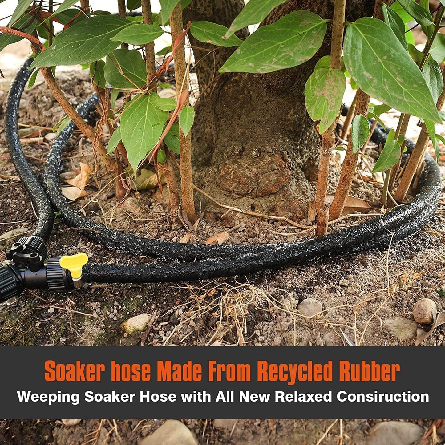 ZGWDrip 10FT for Trees 1/2" Water-Saving Soaker Hose with Solid Brass Connectors, Drip Irrigation Kit
