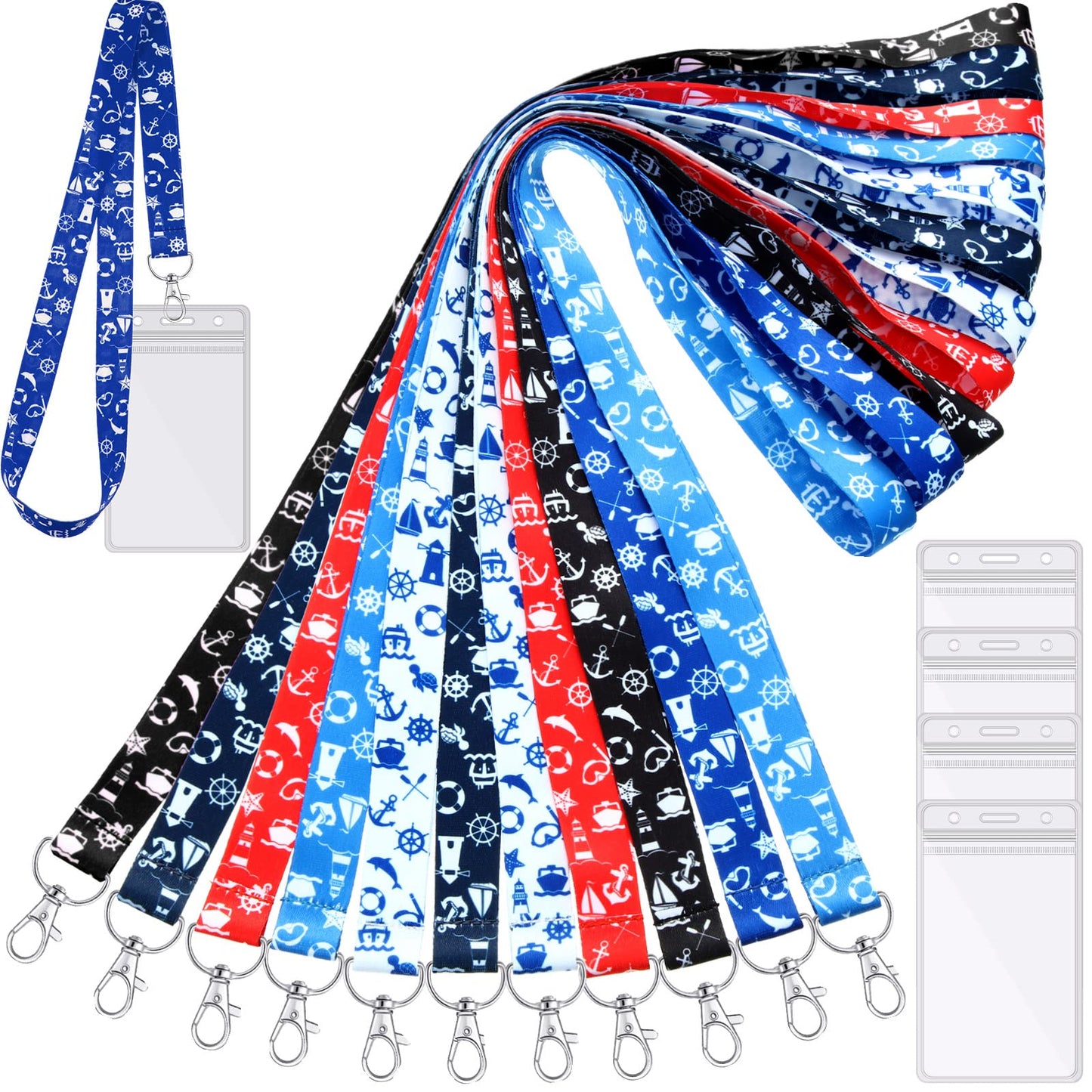 Tudomro 12 Pack Cruise Lanyard for Ship Cards Cruise Lanyards with Waterproof ID Holder Lanyard Ships Key Cards Ship Essentials Card Holder Women Men Accessories(Multicolor)