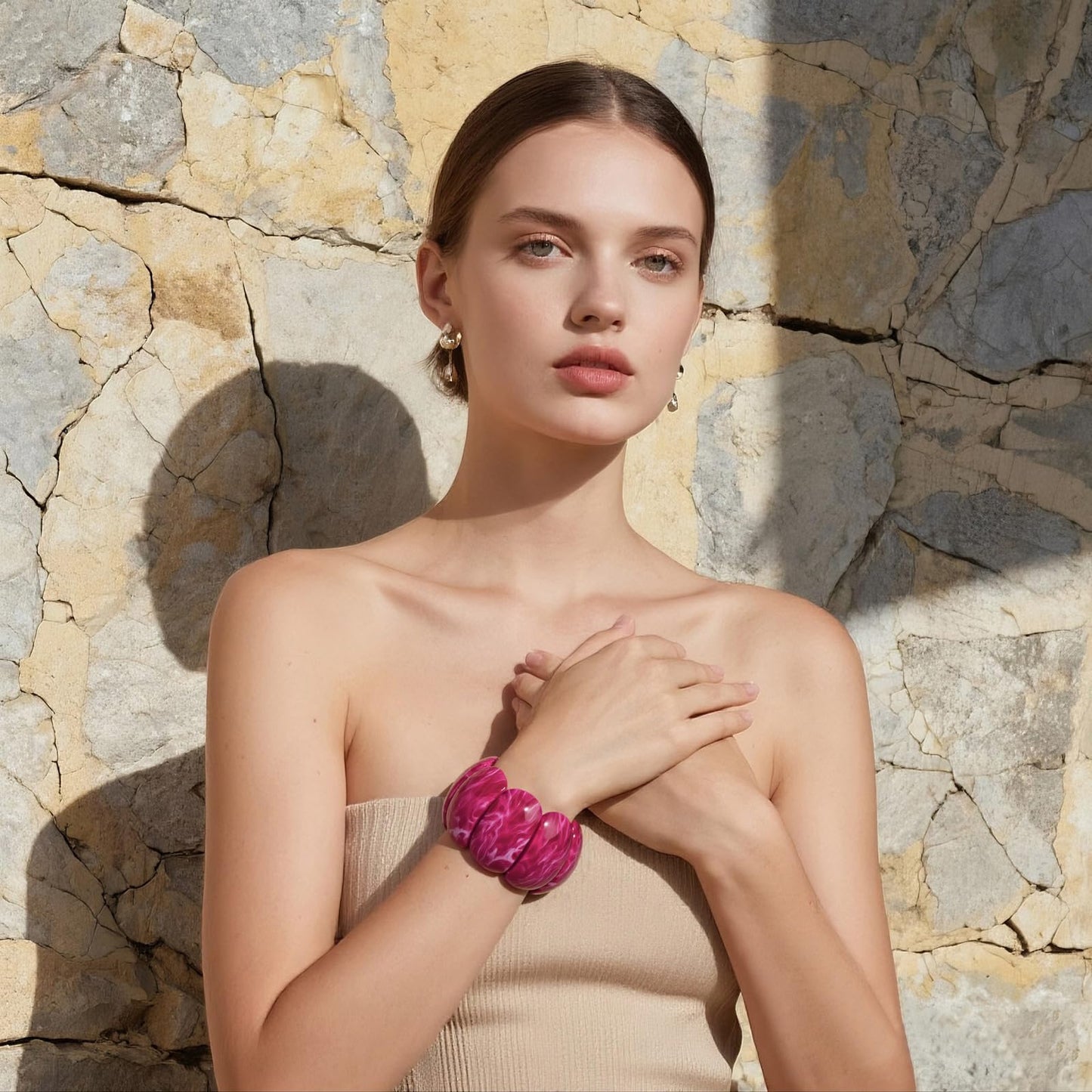 Coiris Chunky Bracelets for Women Acrylic Bangle Resin Bracelets Colorful Thick Jewelry