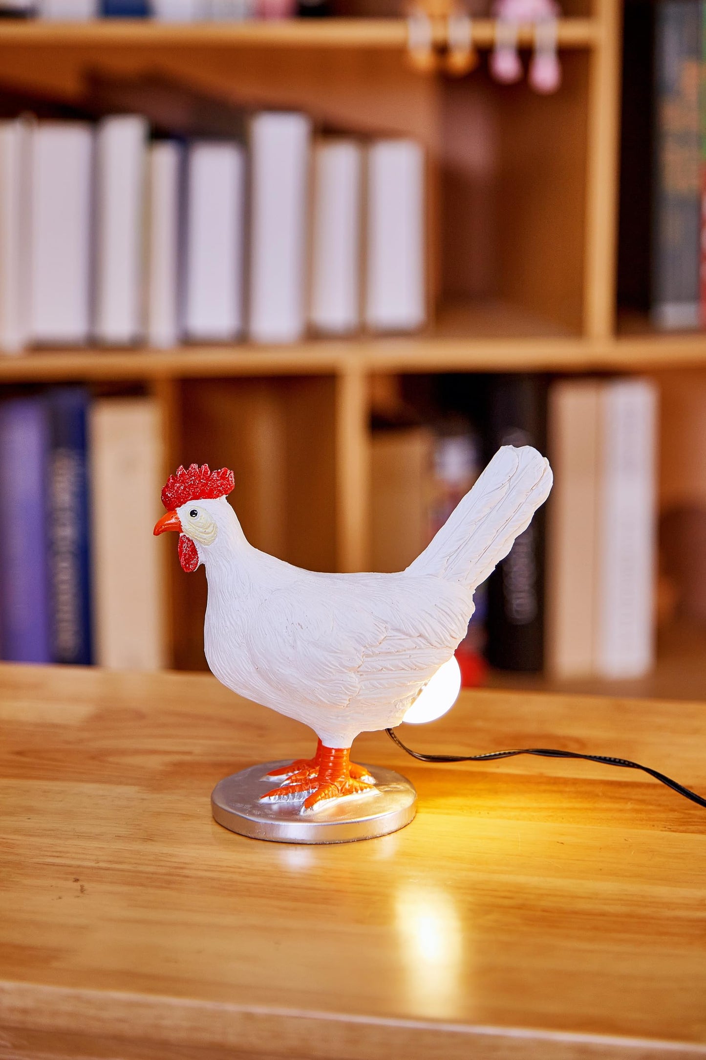 LGY3DLight Chicken Egg Lamp, 3D Resin Chicken Lamp, Funny Chicken Night Light with USB, Colorful Box Packing Birthday Gift (A)