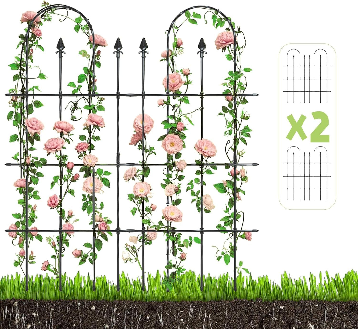BUKLIYN Garden for Climbing Plants - Trellis for Climbing Plants Outdoor for Vines Plant Fresh Flower Vegetable Support, Plant Trellis Outdoor:82.5"*55"(2 Pack)