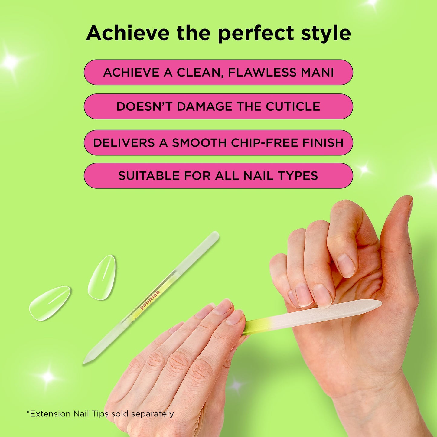 PaintLab Glass Manicure Kit, Luxury Nail File & Cuticle Pusher Set for Optimal Fingernail Health