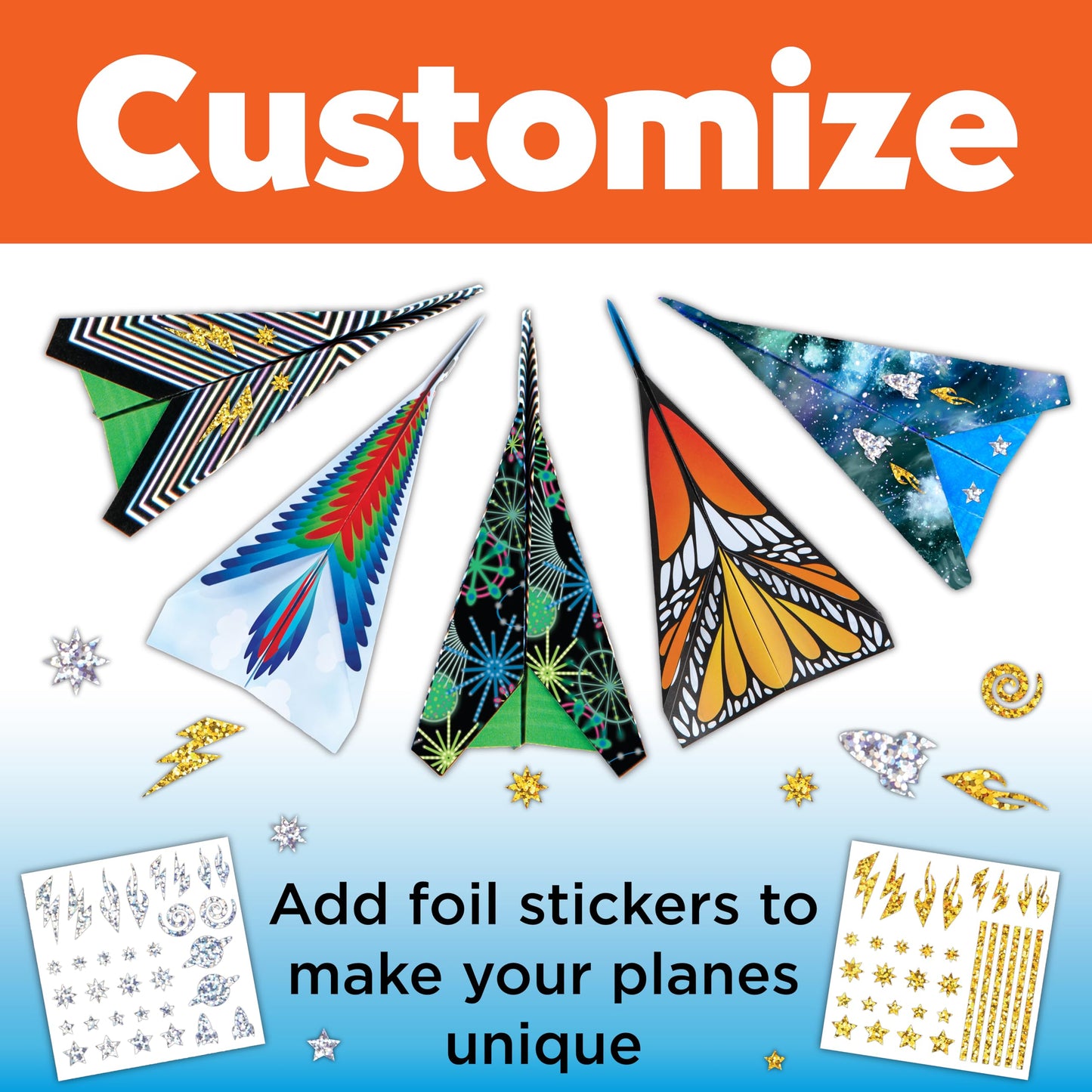 Creativity for Kids Stunt Squadron Fold & Launch Paper Airplanes: Create 80 Paper Airplanes, STEM Science Kit for Kids, Airplane Craft Kit for Kids, Gifts and Toys for Boys (Ages 6+)
