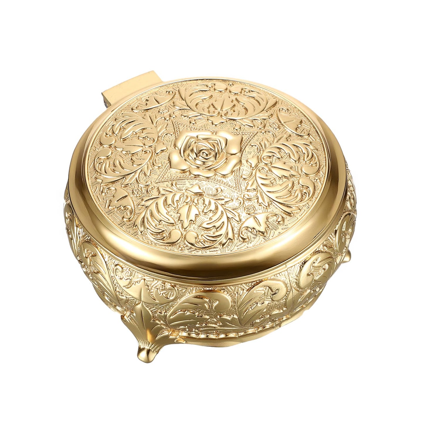 Hipiwe Vintage Metal Jewelry Box Different Shape- Small Antique Ring Earrings Necklace Storage Organizer Case Metal Treasure Chest Trinket Keepsake Gift Box