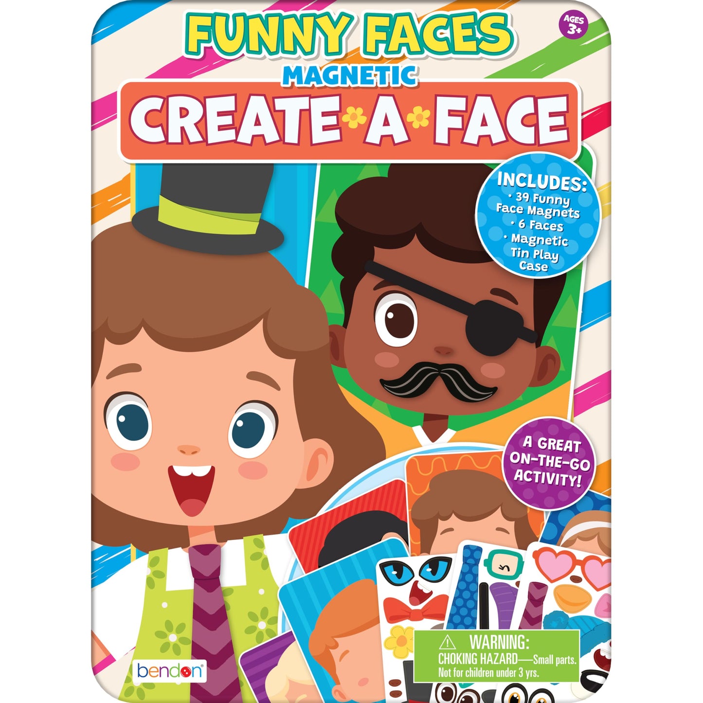TS Shure by Bendon Create Funny Faces Magnetic Activity Tin with Illustrated Magnet Sheets and Playcard 50261
