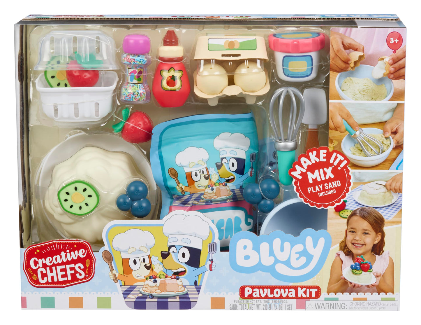 Little Tikes Creative Chefs Bluey Pavlova Kit with 15 Accessories, Pretend Play Cooking Set, for Boys and Girls Ages 3+ Years