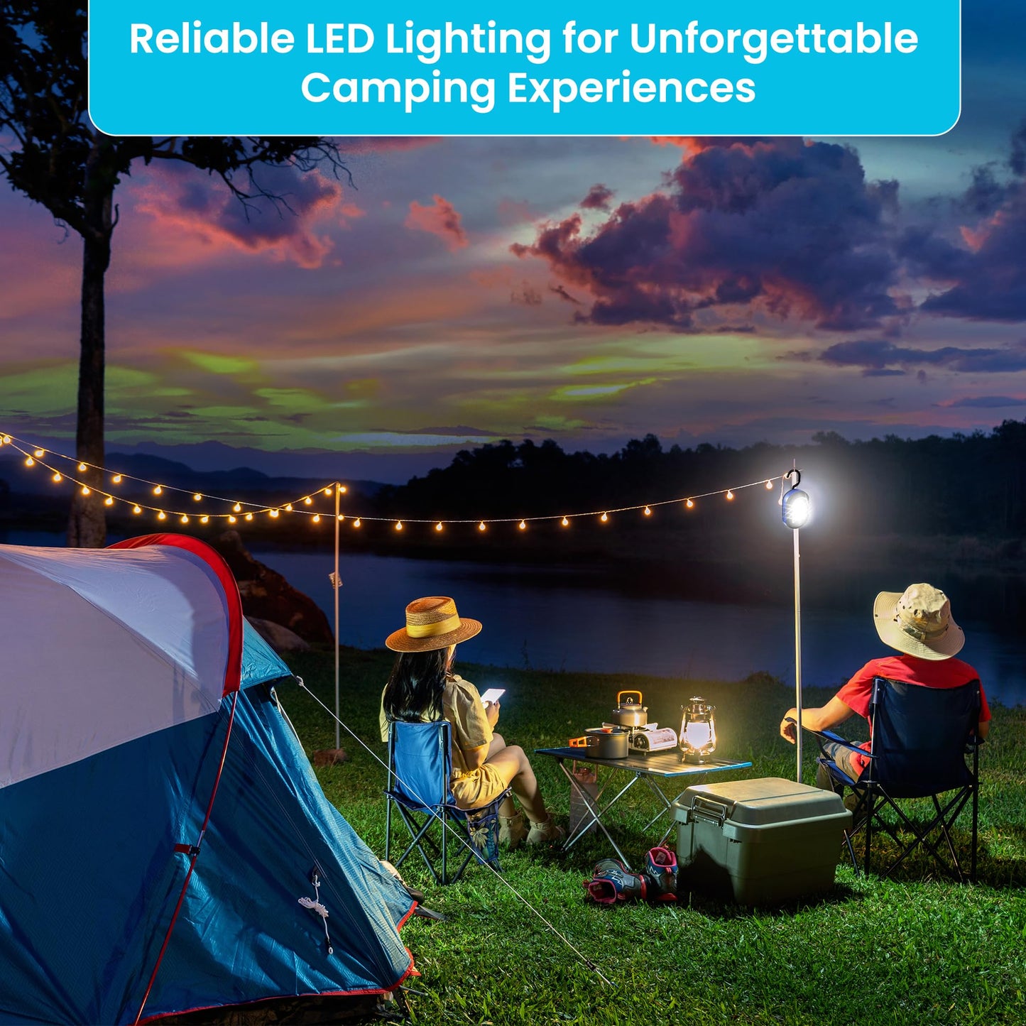 AlltroLite 3-Pack LED Work Light | Portable Magnetic Work Light with Rotatable Hook, Magnetic Back & Push Button | Battery Operated Pocket Work Lights for Car Repairing, Emergency, Hiking, Camping